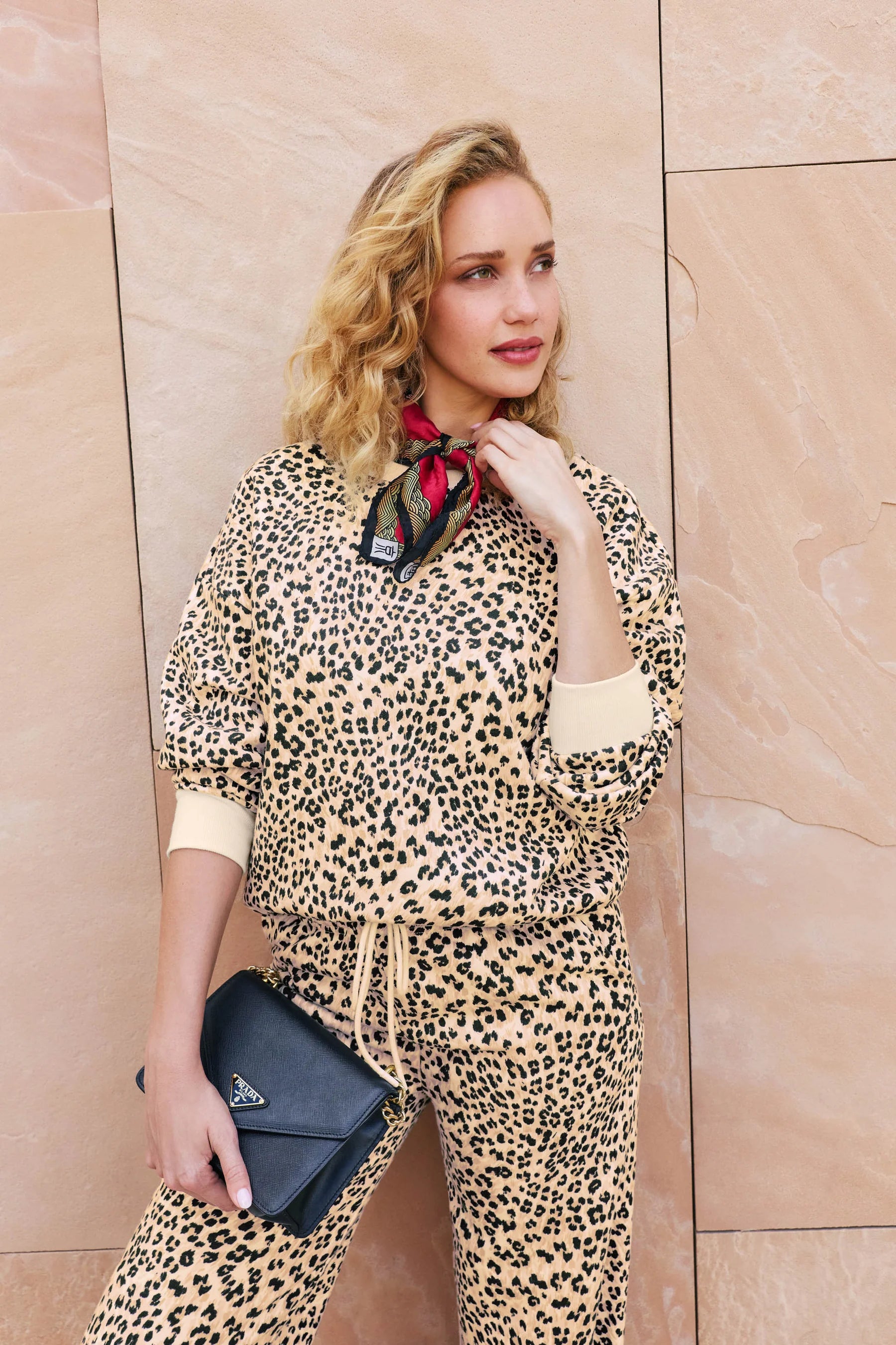 PJ Salvage C'est La Vie Frankie Long Sleeve Sweatshirt in Nude