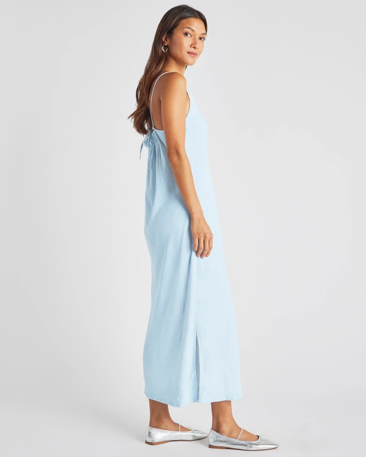 Splendid V-Neck Indigo Breeze Dress in Bleached Indigo