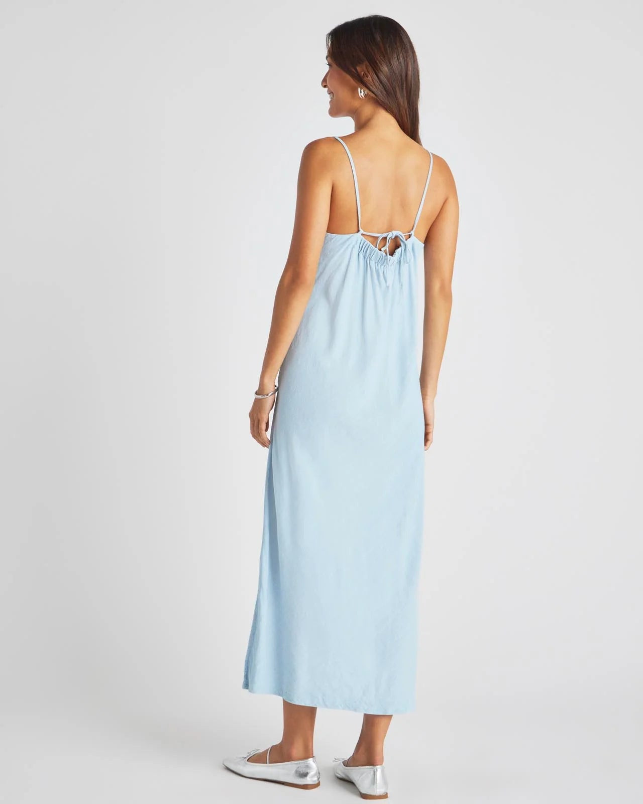 Splendid V-Neck Indigo Breeze Dress in Bleached Indigo