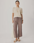 Splendid Angie Lyocell Linen Crop Wide Leg Pant in Wicker