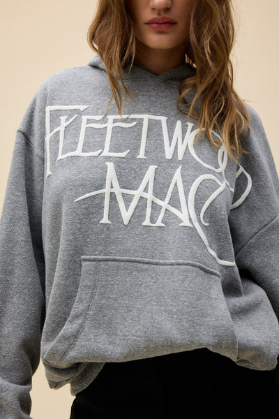 Daydreamer Fleetwood Mac Logo Oversized Hoodie in Heather Grey