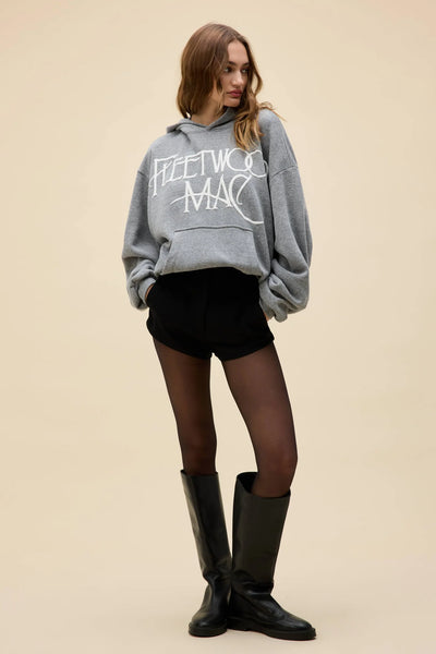 Daydreamer Fleetwood Mac Logo Oversized Hoodie in Heather Grey