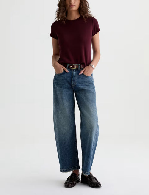 AG Hattie High-Rise Barrel Jean in 10 Years Frontline
