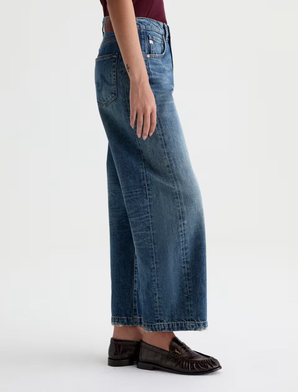 AG Hattie High-Rise Barrel Jean in 10 Years Frontline
