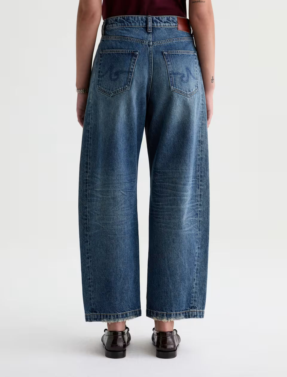 AG Hattie High-Rise Barrel Jean in 10 Years Frontline