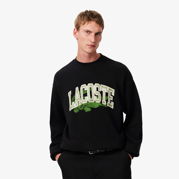 Lacoste Loose Fit Fleece Sweatshirt - Black