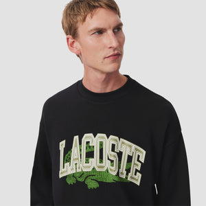 Lacoste Loose Fit Fleece Sweatshirt - Black