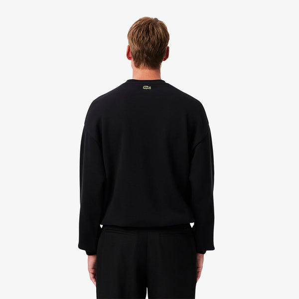 Lacoste Loose Fit Fleece Sweatshirt - Black