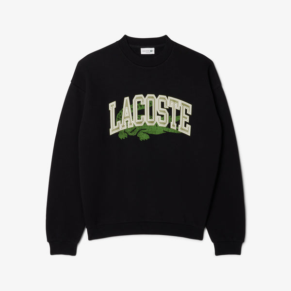 Lacoste Loose Fit Fleece Sweatshirt - Black