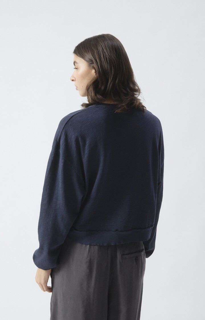 American Vintage SONOMA Cotton L/S Tee in Navy Blue Vintage