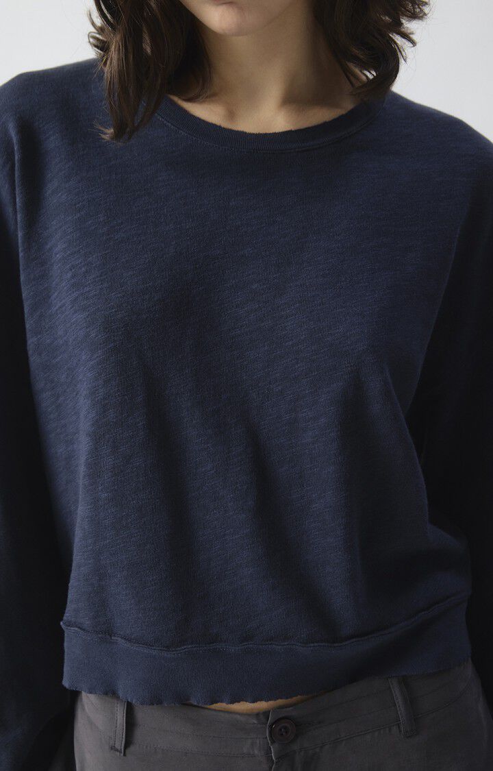 American Vintage SONOMA Cotton L/S Tee in Navy Blue Vintage