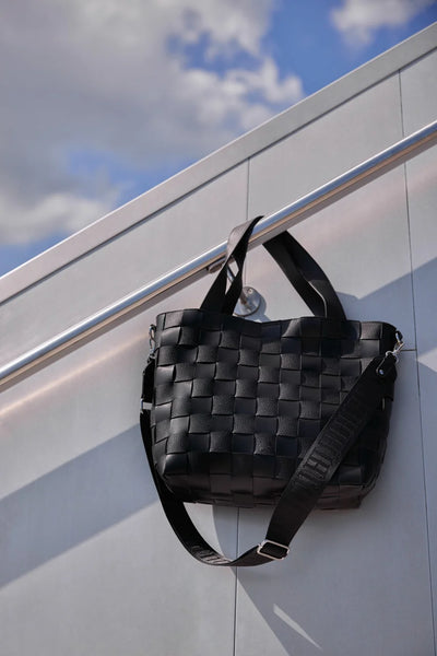 Ilse Jacobsen Square Braid Tote Bag in Black