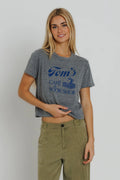 Sunny Somewhere Toms Cafe Book Shop Everyday Tee in Heather Grey