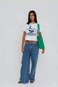 Sunny Somewhere Montauk Lighthouse Tiny Tee in White