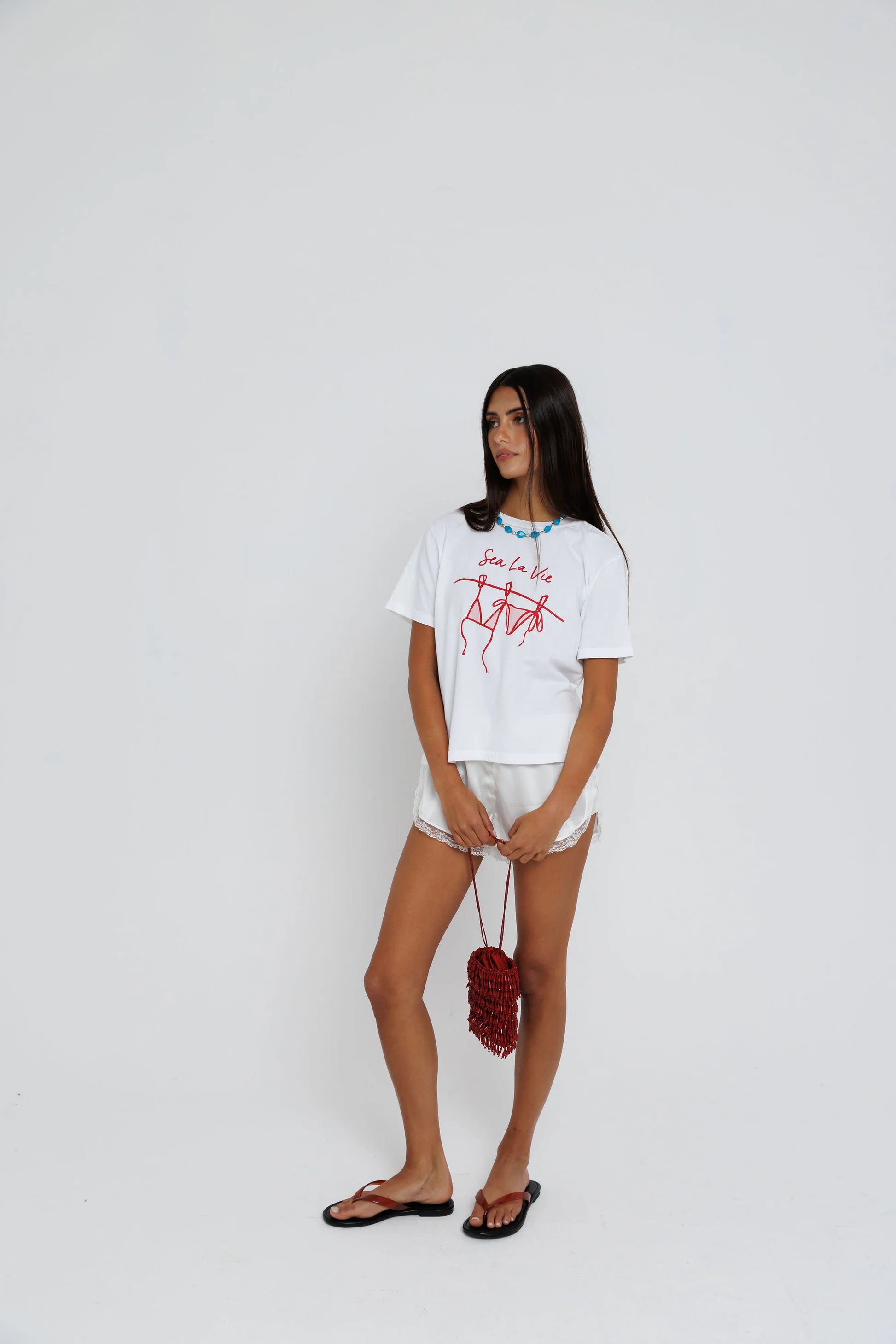 Sunny Somewhere Sea La Vie Everyday Tee in White
