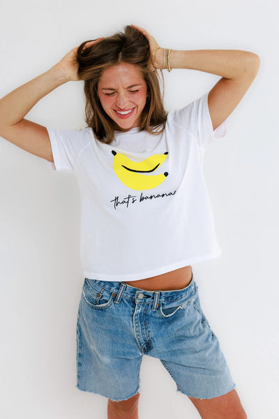 Sunny Somewhere That's Bananas Everyday Tee in White