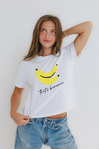Sunny Somewhere That's Bananas Everyday Tee in White