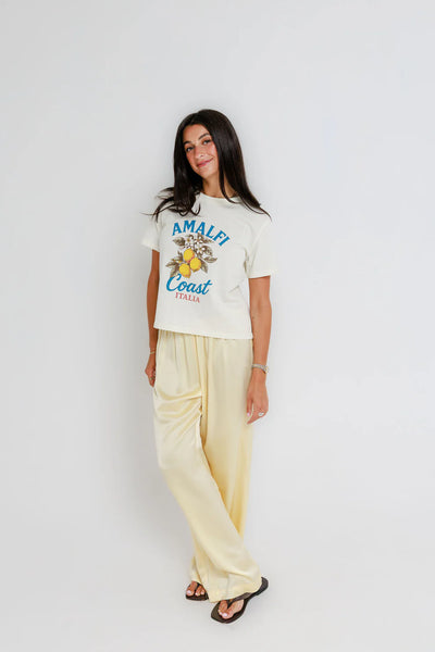 Sunny Somewhere Amalfi Coast Italia Everyday Tee in Off White