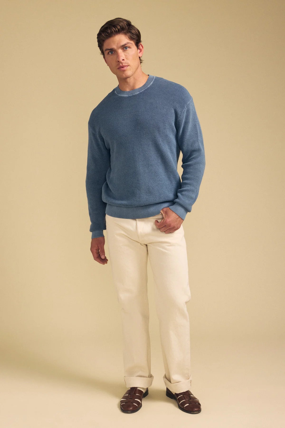 Velvet Men's Phinn Cotton LS Crew Sweater in Classic