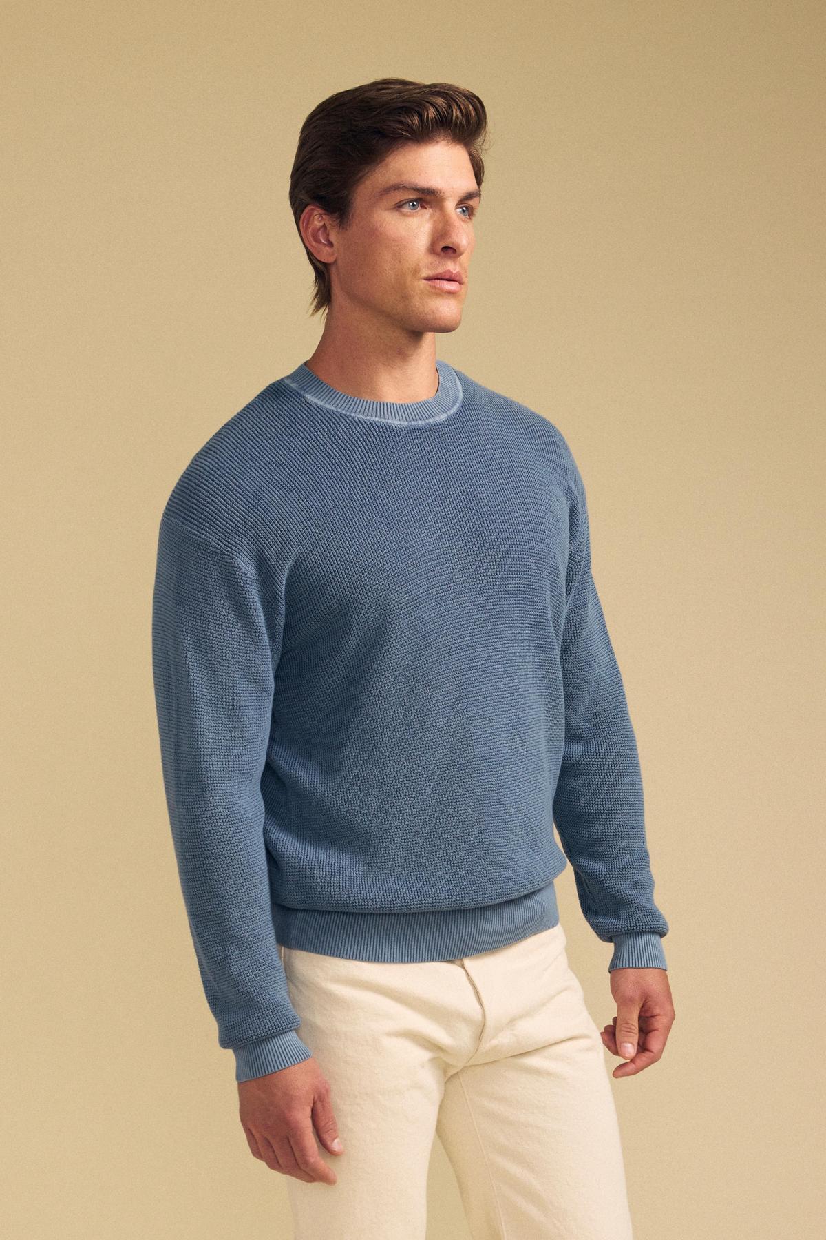 Velvet Men's Phinn Cotton LS Crew Sweater in Classic