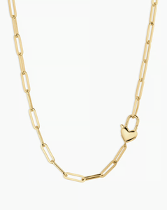 gorjana Heart Padlock necklace in gold