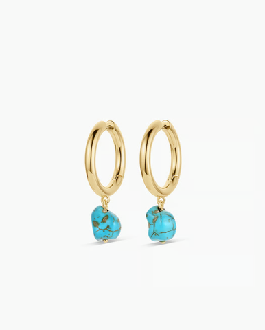 gorjana Turquoise Cove hoops in gold