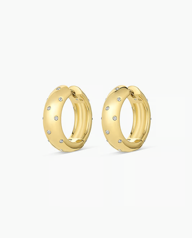 gorjana Noel Shimmer hoops (white cz) in gold