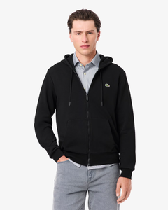 Lacoste Classic Fit Zip-Up Fleece Sweatshirt - Black