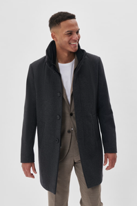 Matinique Harvey N Wool Coat - Medium Grey Melange