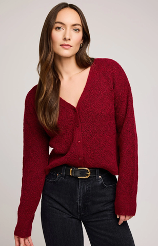 Gentle Fawn Lila Cardigan in Heather Crimson