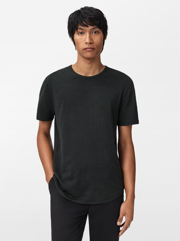 John Varvatos Blaise SS Crew with Wave Texture - Black