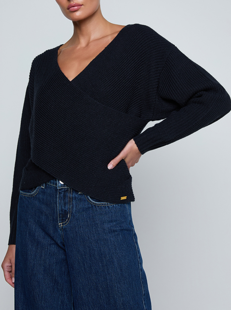 L'AGENCE Antonella Surplus Pullover in Midnight