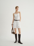 Meilleur Moment Pleated Front Shorts in White