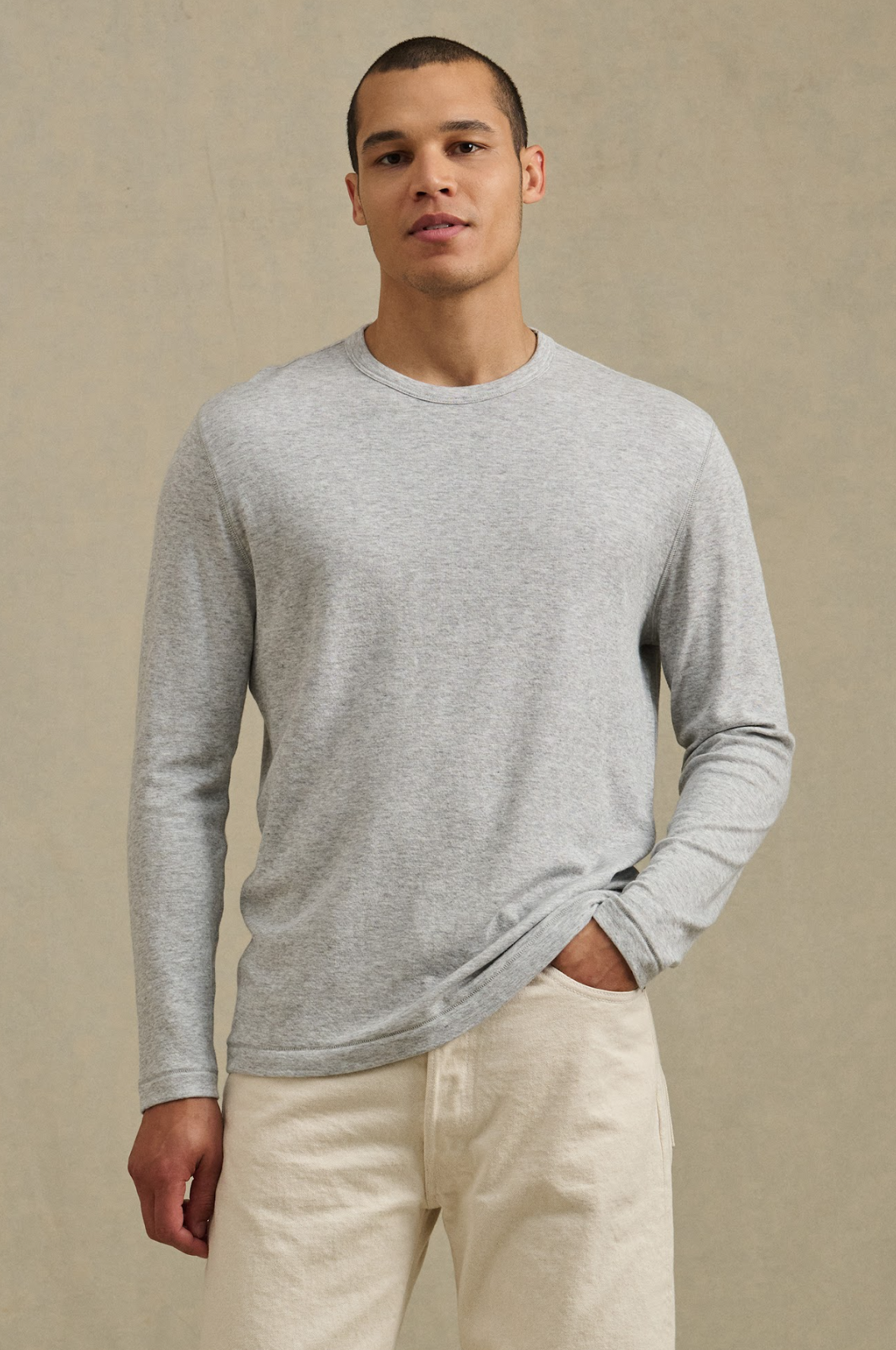 Velvet Men's Colton Cozy Double Face L/S Top - Heather Grey
