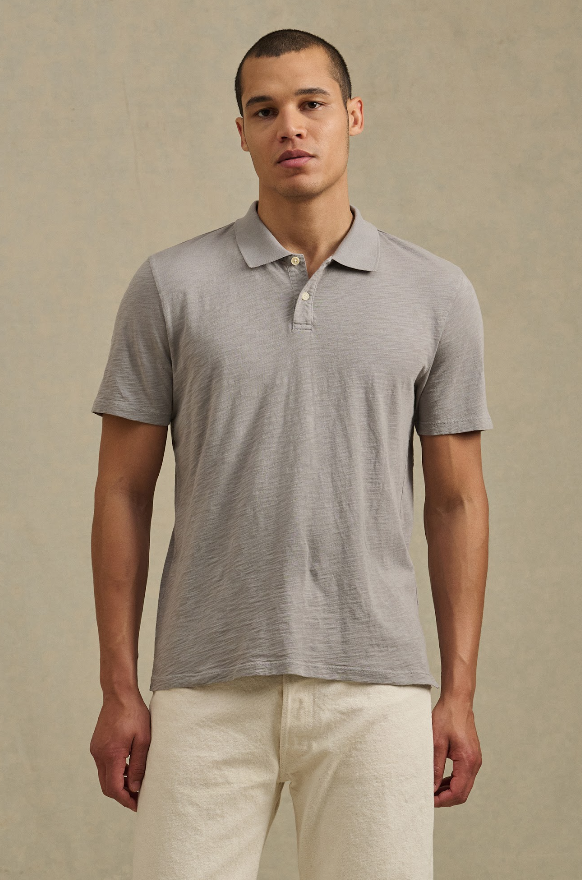 Velvet Men's Morris Classics Slub Polo - Steel