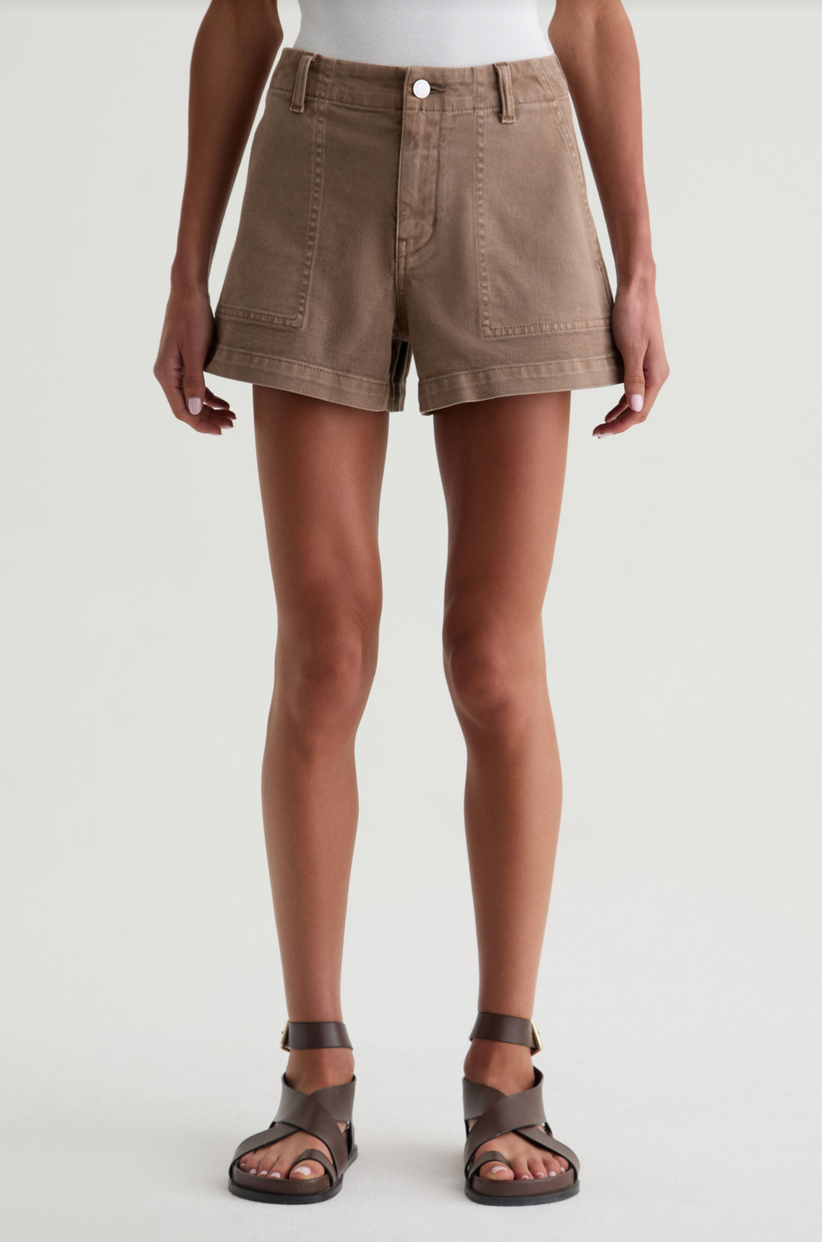 AG Analeigh Utility Short in Sulfur Light Taupe