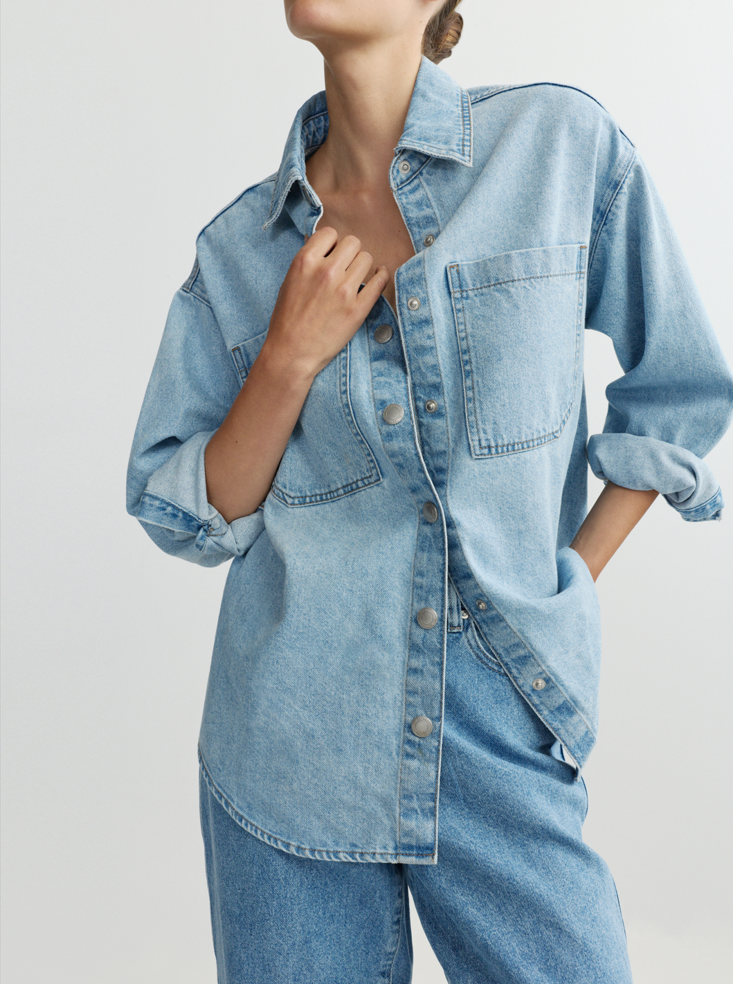 DL1961 Addison Overshirt in Light Rain