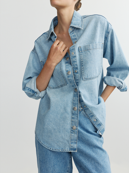 DL1961 Addison Overshirt in Light Rain