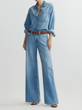 DL1961 Alex Baggy Low Rise Wide Leg Jean in Riverbank Aura