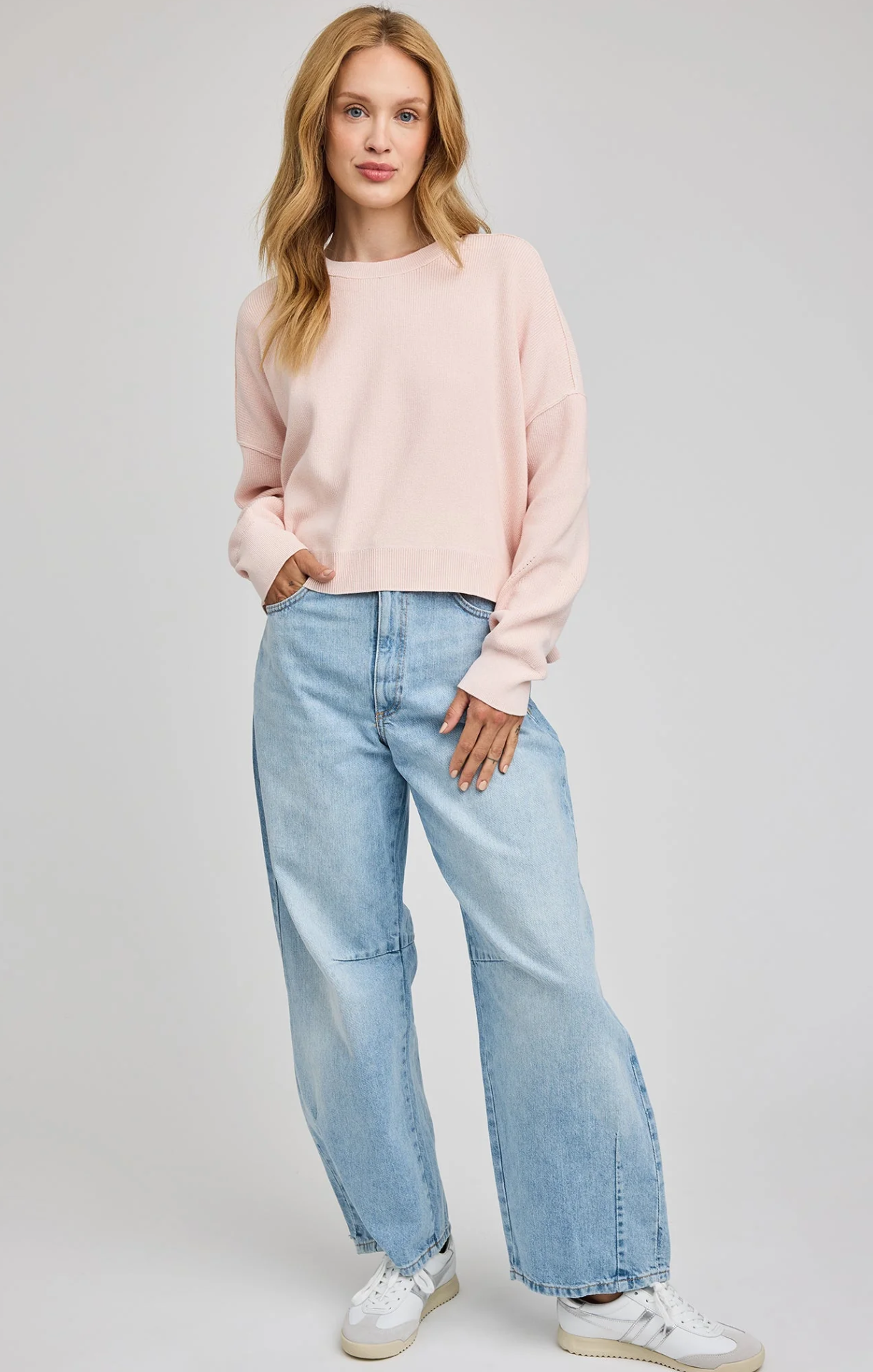 Gentle Fawn Echo Pullover Sweater in Petal Pink