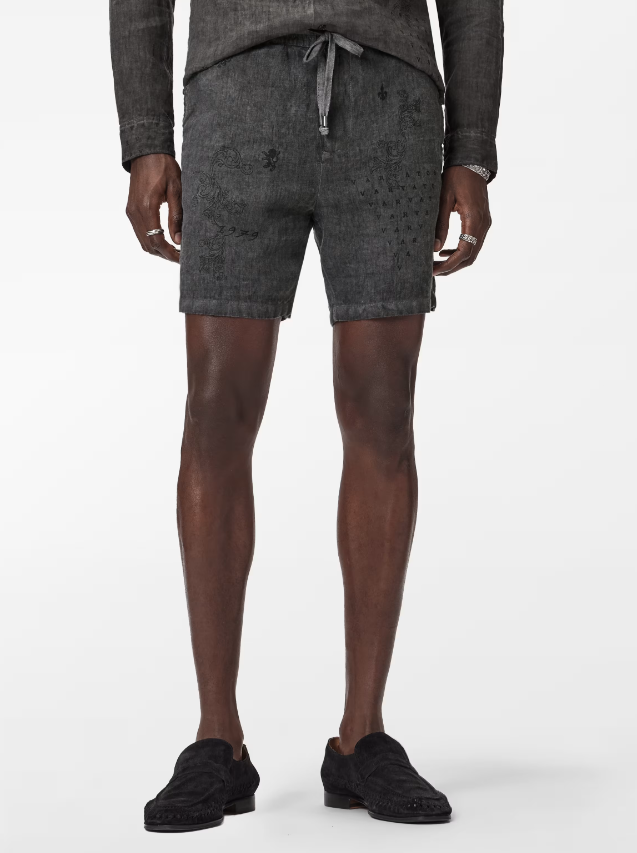 John Varvatos DARYL Drawstring Short - Charcoal