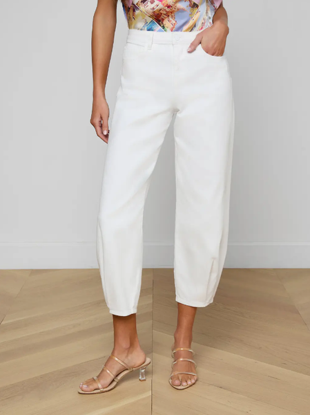 L'AGENCE Krista H/R Tapered Leg Jean in Blanc