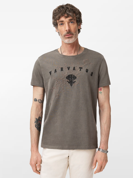 John Varvatos VARVATOS MONOGRAM Crew Tee - Flagstone Grey