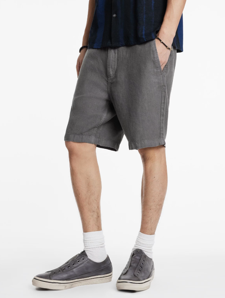 John Varvatos Johnny Flat Front Shorts - Seal Grey