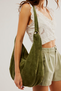 Free People Roma Suede Tote in Olive Moss
