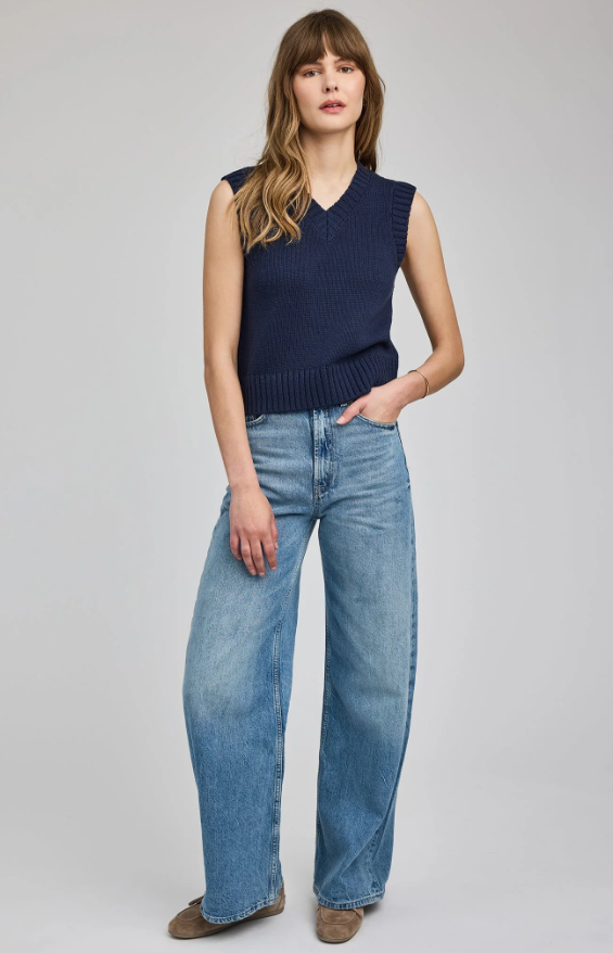 Gentle Fawn Pippa Sweater Vest in Navy