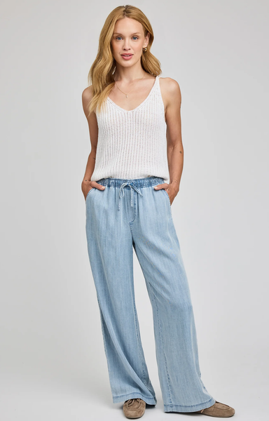 Gentle Fawn Camille Tencel Pant in Light Blue