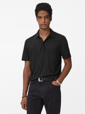 John Varvtos MARCEL S/S Distorted Dots Jacquard Polo in Deep Charcoal