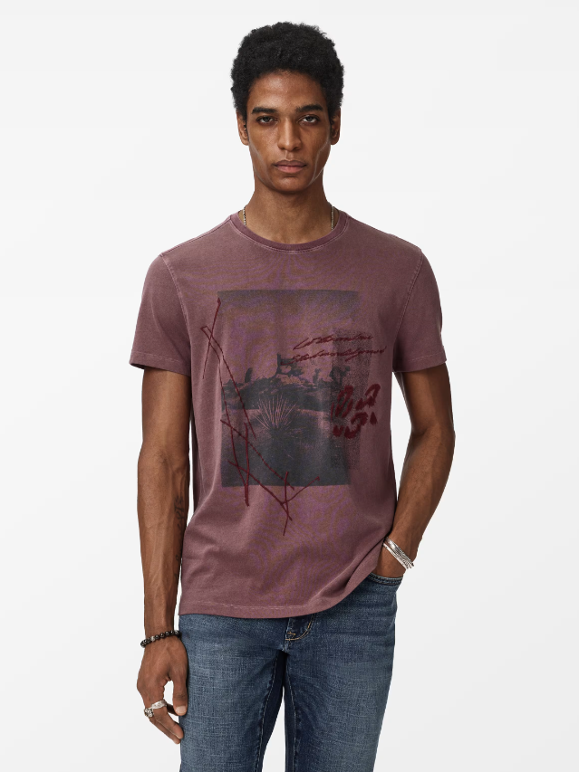 John Varvatos DESERT PHOTO Crew Tee - Smokey Amethyst