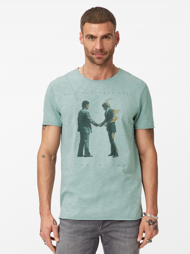 John Varvatos PINK FLOYD Wish You Were Here Crew Tee - Light Blue